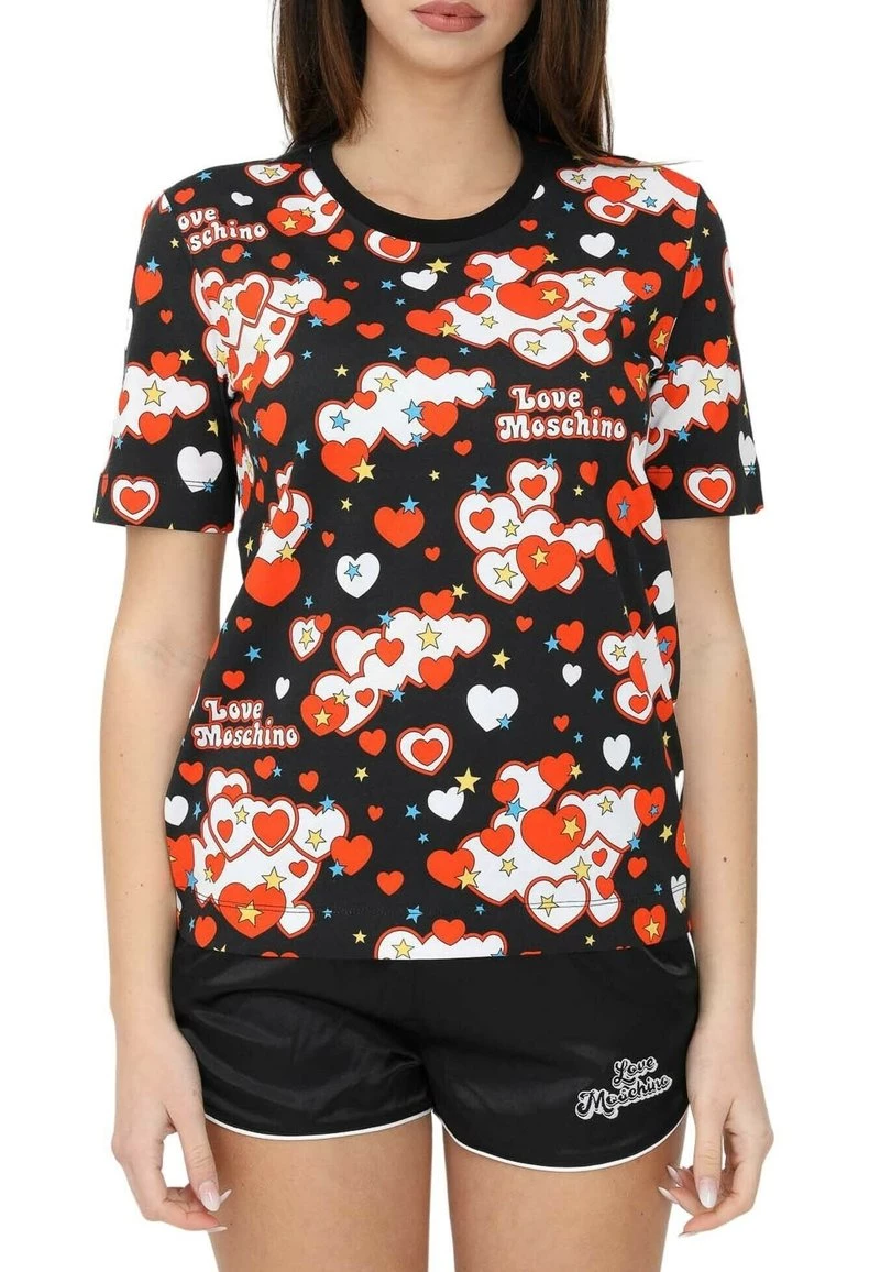 Bilancio π Love Moschino T-shirt Con Stampa - Cuor Stel Nero, Donna π 4 Bilancio π Love Moschino T-shirt Con Stampa - Cuor Stel Nero, Donna π - immagine 4