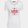 Migliore vendita 🤩 Love Moschino T-shirt Con Stampa - Optical White, Donna ❤️