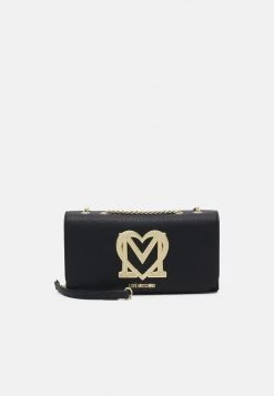 Nuovo 🥰 Love Moschino SHINY SHOULDER BAG - Borsa A Tracolla - Nero, Donna ✔️