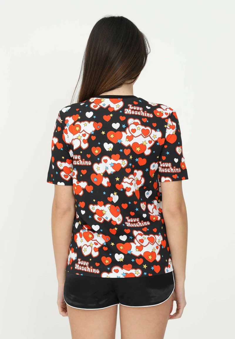 Bilancio π Love Moschino T-shirt Con Stampa - Cuor Stel Nero, Donna π 2 Bilancio π Love Moschino T-shirt Con Stampa - Cuor Stel Nero, Donna π - immagine 2