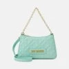 Miglior prezzo ✔️ Love Moschino LOGO CHAIN POUCHETTE - Borsa A Mano - Menta, Donna ⌛