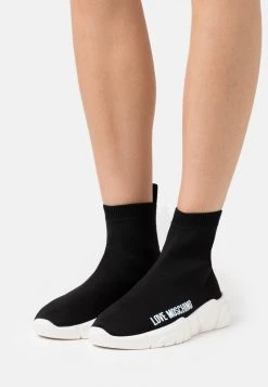 Nuovo 🎉 Love Moschino 👟 Sneakers Alte - Nero, Donna 😀