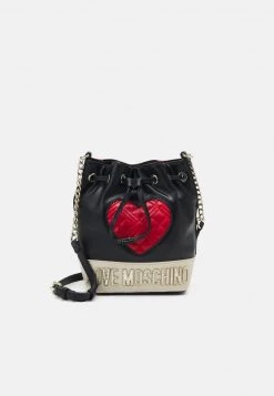 Nuovo βοΈ Love Moschino CHAIN BIG QUILTED HEART BUCKET BAG - Borsa A Tracolla - Multi Coloured, Donna βοΈ