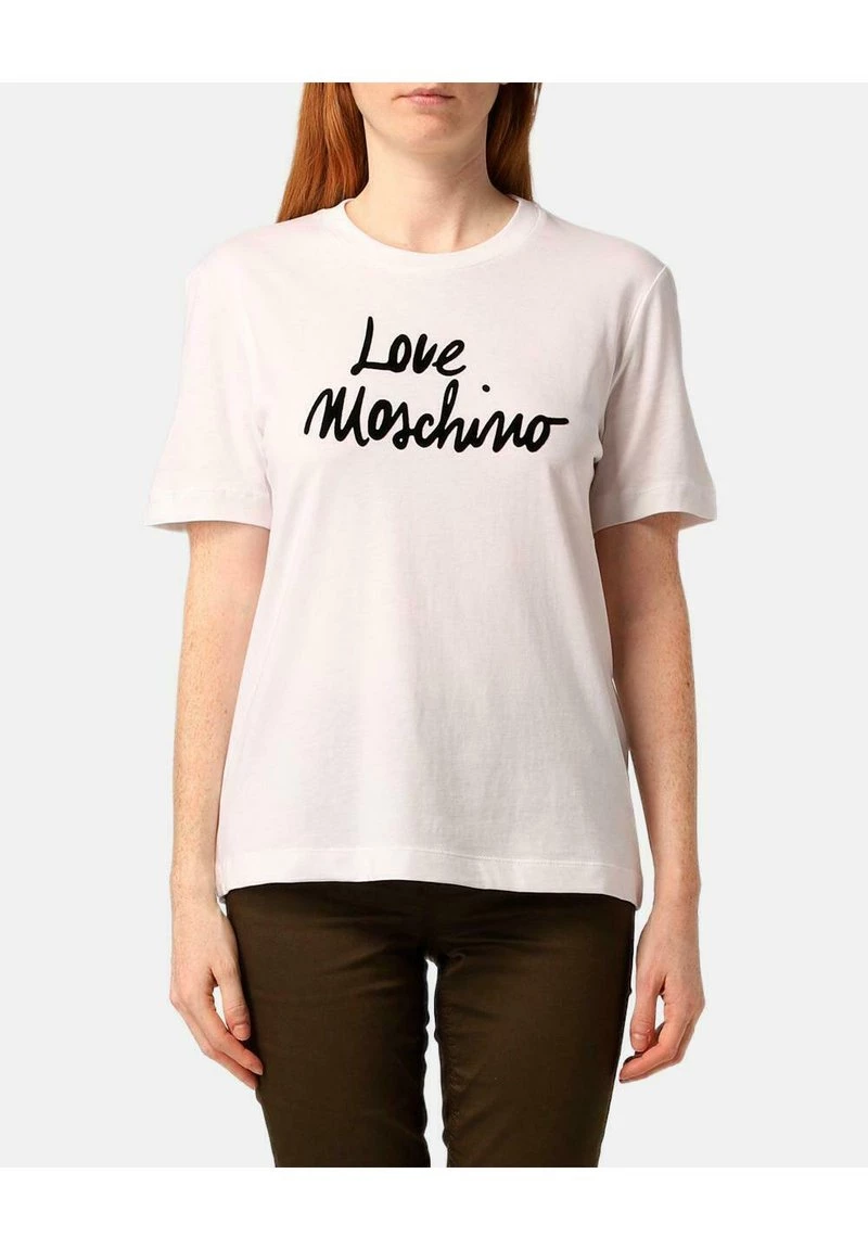 Il piรน economico ๐ Love Moschino T-shirt Con Stampa - White, Donna ๐ 1 Il piรน economico ๐ Love Moschino T-shirt Con Stampa - White, Donna ๐