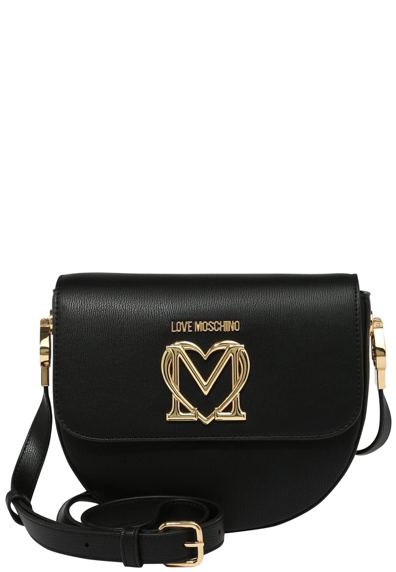 Presa ✔️ Love Moschino MIT LABEL PLATE - Borsa A Tracolla - Nero, Donna 🧨 1 Presa ✔️ Love Moschino MIT LABEL PLATE - Borsa A Tracolla - Nero, Donna 🧨