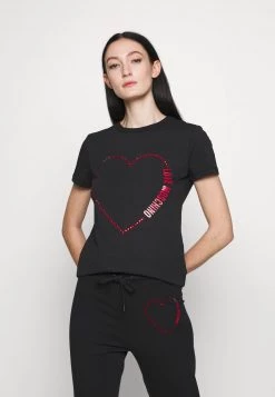 Promo ⌛ Love Moschino T-shirt Con Stampa - Black, Donna 🧨
