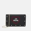Vendita all'ingrosso 🛒 Love Moschino LOVE HEART STUD CROSSBODY - Borsa A Tracolla - Nero, Donna 👍