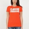 Promo 🌟 Love Moschino T-shirt Con Stampa - Orange, Donna 👍