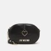 Nuovo di zecca ⭐ Love Moschino HEART CAMERA BAG - Borsa A Tracolla - Black, Donna 👏