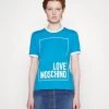Vendita calda 🥰 Love Moschino T-shirt Con Stampa - Light Blue, Donna ❤️