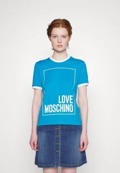 Vendita calda π₯° Love Moschino T-shirt Con Stampa - Light Blue, Donna β€οΈ