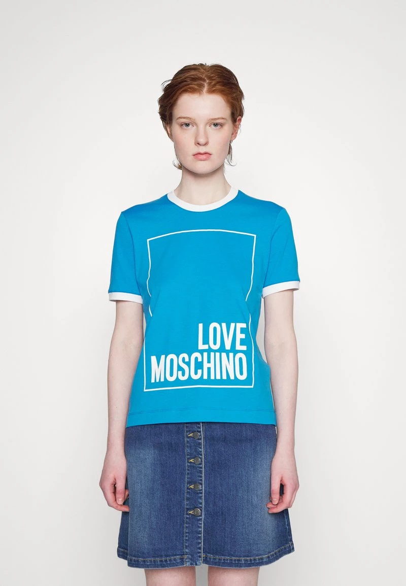 Vendita calda 🥰 Love Moschino T-shirt Con Stampa - Light Blue, Donna ❤️ 1 Vendita calda 🥰 Love Moschino T-shirt Con Stampa - Light Blue, Donna ❤️