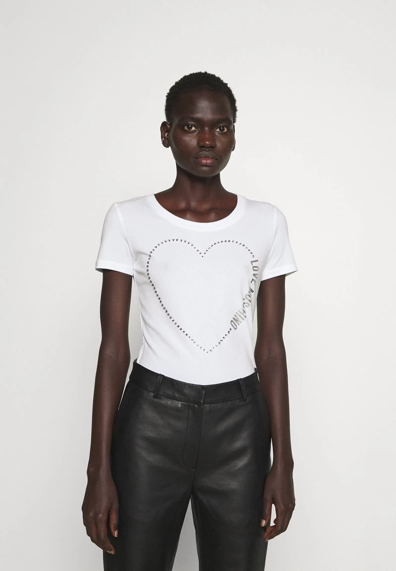 Il più economico ❤️ Love Moschino T-shirt Con Stampa - Optical White, Donna 👍 1 Il più economico ❤️ Love Moschino T-shirt Con Stampa - Optical White, Donna 👍