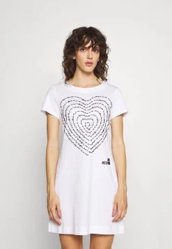 Vendita calda π Love Moschino Vestito Di Maglina - Optical White, Donna π€©
