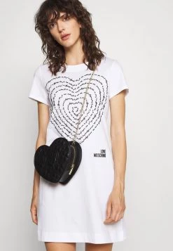 Vendita calda 🎁 Love Moschino Vestito Di Maglina - Optical White, Donna 🤩 -Vendite Love Moschino 571132ace3e444ac8ad2c0524a12e8df