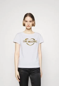 Il più economico 💯 Love Moschino T-shirt Con Stampa - Optical White, Donna 👍