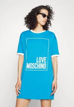 I primi 10 🔥 Love Moschino Vestito Di Maglina - Light Blue, Donna 🔥 -Vendite Love Moschino 6035bedabda247f4a3faf9c27a226d47