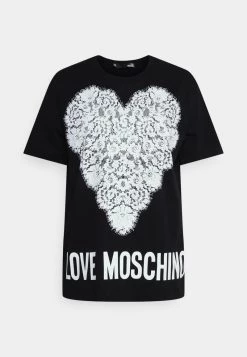 Nuovo 🔥 Love Moschino T-shirt Con Stampa - Black, Donna 😍