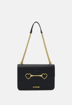 Miglior prezzo ⭐ Love Moschino SOFT SHOULDER BAG HEART HARDWARE - Borsa A Tracolla - Nerto, Donna 🔥