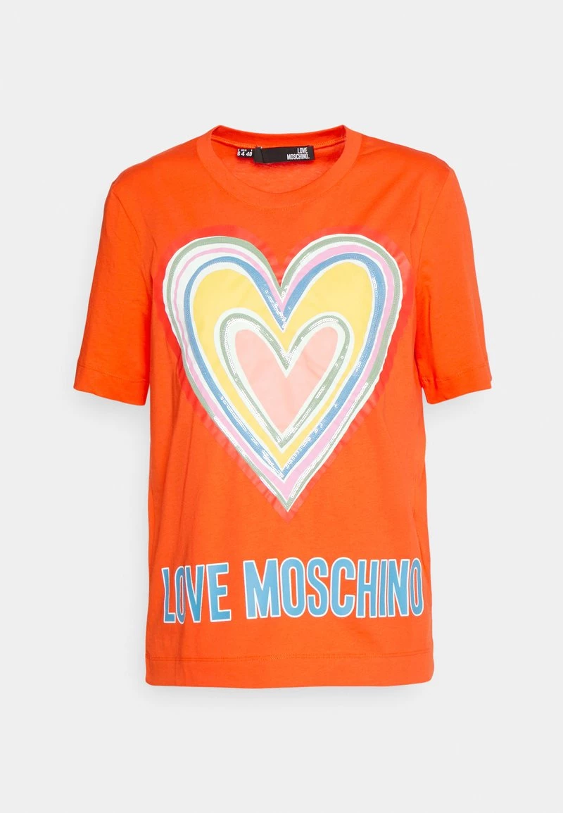 Buono ✔️ Love Moschino T-shirt Con Stampa - Orange, Donna 🧨 4 Buono ✔️ Love Moschino T-shirt Con Stampa - Orange, Donna 🧨 - immagine 4