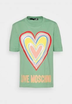 Miglior prezzo 🛒 Love Moschino T-shirt Con Stampa - Green, Donna 😍