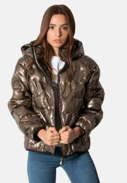 Offerte ✨ Love Moschino TERMOTRAPUNTA CAPP CUORI LUCIDO - Giacca Invernale - Brown, Donna 🤩