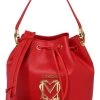 Promo 👍 Love Moschino LABEL PLATE - Borsa A Mano - Rosso, Donna ✔️