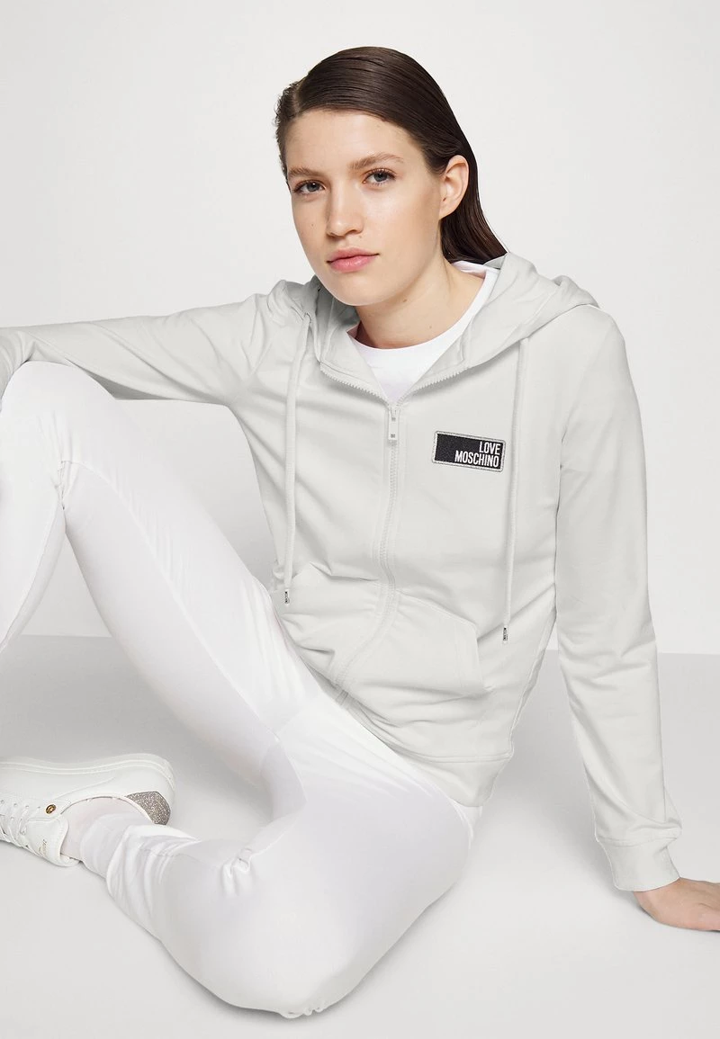 Buono 🤩 Love Moschino Felpa Con Zip - Optical White, Donna ⭐ 4 Buono 🤩 Love Moschino Felpa Con Zip - Optical White, Donna ⭐ - immagine 4