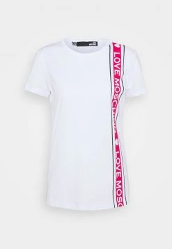 Promo 💯 Love Moschino T-shirt Con Stampa - Optical White, Donna ⭐ -Vendite Love Moschino 7beae1ed4a2644a9b9fba5c8626046c8