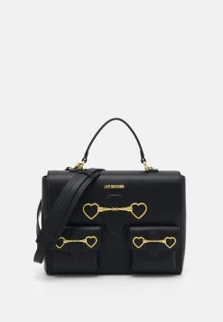 Bilancio 👍 Love Moschino SOFT 👜 HANDBAG HEART HARDWARE - Borsa A Mano - Nero, Donna ⭐