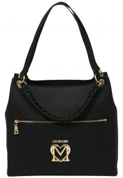 Vendita calda 💯 Love Moschino MIT LABEL APPLIKATION - Borsa A Tracolla - Nero, Donna 🎁