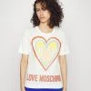 A buon mercato 💯 Love Moschino T-shirt Con Stampa - Optical White, Donna 🔔