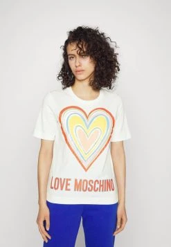 A buon mercato π― Love Moschino T-shirt Con Stampa - Optical White, Donna π
