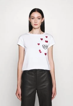 A buon mercato β€οΈ Love Moschino T-shirt Con Stampa - Optical White, Donna β€οΈ