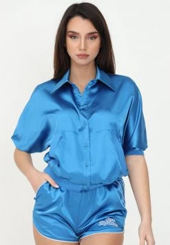 A buon mercato 😉 Love Moschino Camicia - Azure, Donna 🔥 -Vendite Love Moschino 83797e29ab8046c186a416c678a96505