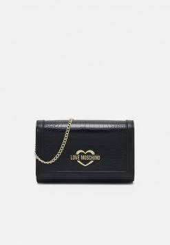 Nuovo di zecca 🔥 Love Moschino CROC HEART HARDWARE CROSSBODY - Borsa A Tracolla - Black, Donna 👏