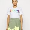 Migliore vendita 💯 Love Moschino T-shirt Con Stampa - Optical White, Donna ✨