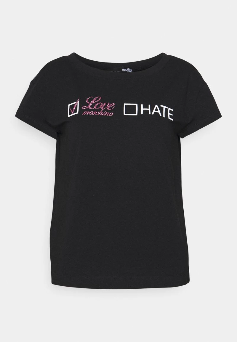 I primi 10 π― Love Moschino T-shirt Con Stampa - Black, Donna π 1 I primi 10 π― Love Moschino T-shirt Con Stampa - Black, Donna π