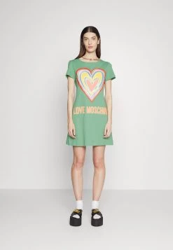 Presa 💯 Love Moschino Vestito Di Maglina - Green, Donna 🎉