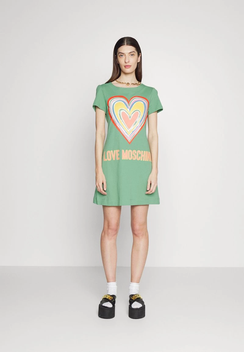 Presa π― Love Moschino Vestito Di Maglina - Green, Donna π 1 Presa π― Love Moschino Vestito Di Maglina - Green, Donna π