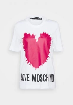 Buono 🤩 Love Moschino T-shirt Con Stampa - Optical White, Donna 🧨