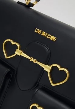 Bilancio 👍 Love Moschino SOFT 👜 HANDBAG HEART HARDWARE - Borsa A Mano - Nero, Donna ⭐ -Vendite Love Moschino ade01edeedb349bc8f6d37a2f1f5b092