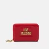 A buon mercato ⭐ Love Moschino SMALL ZIP AROUND LOGO - Portafoglio - Rosso, Donna 🔔