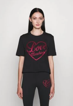 Buono 👍 Love Moschino T-shirt Con Stampa - Black, Donna 👏