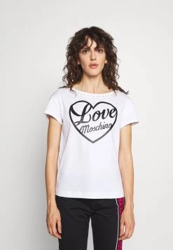 Buono 👏 Love Moschino T-shirt Con Stampa - Optical White, Donna 🤩