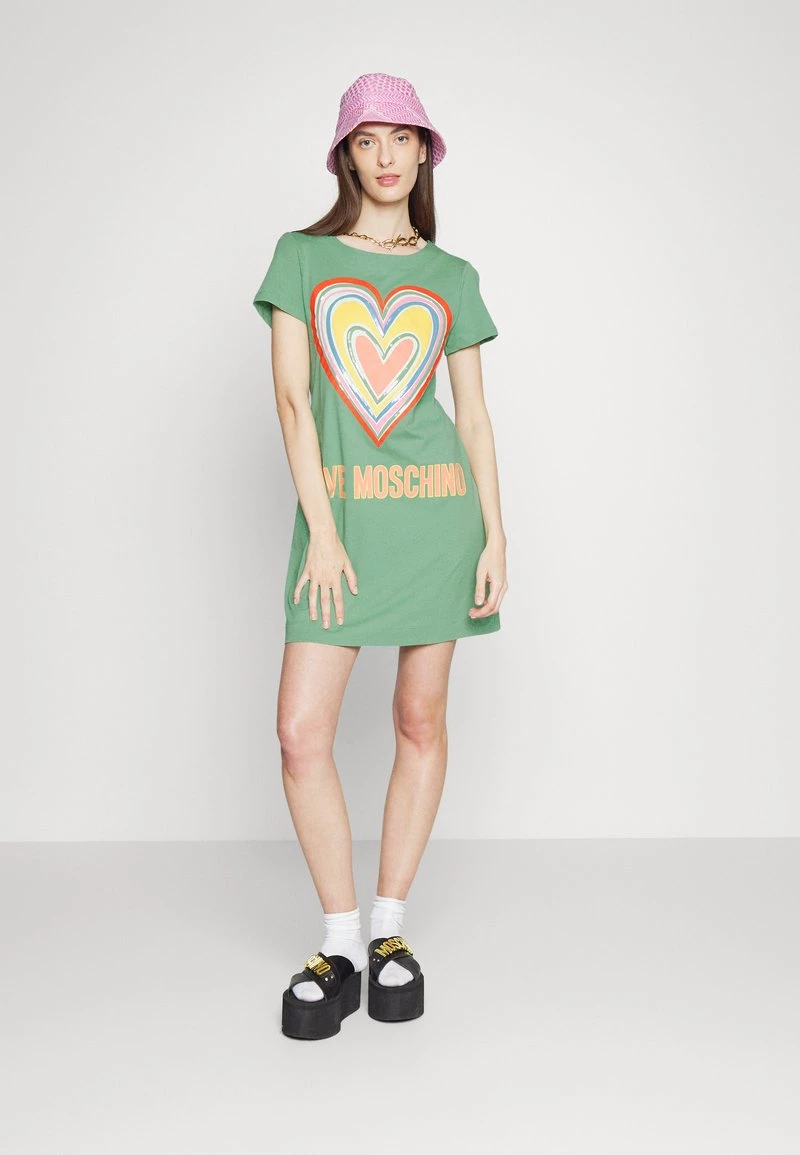 Presa π― Love Moschino Vestito Di Maglina - Green, Donna π 2 Presa π― Love Moschino Vestito Di Maglina - Green, Donna π - immagine 2