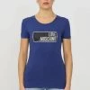 Vendita calda 🤩 Love Moschino T-shirt Con Stampa - Elettric Blue, Donna 😉