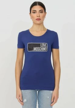Vendita calda π€© Love Moschino T-shirt Con Stampa - Elettric Blue, Donna π