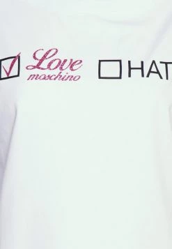 A buon mercato 😉 Love Moschino T-shirt Con Stampa - Optical White, Donna 😀 -Vendite Love Moschino c9ceb505b01e4d64b172ea96531e8917