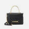 Sconto 🎉 Love Moschino QUILTED TOP HANDLE CHAIN CROSSBODY - Borsa A Mano - Nero, Donna ✔️